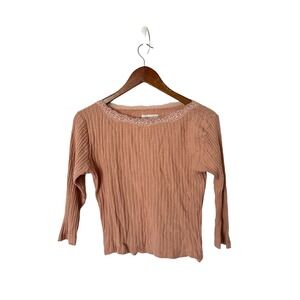 Urban Outfitters size large ribbed lace collar knit top shirt‎ womens